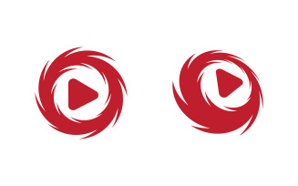 Play button logotype. Entertainment brand identity design template v.4