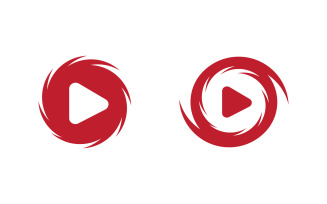 Play button logotype. Entertainment brand identity design template v.6