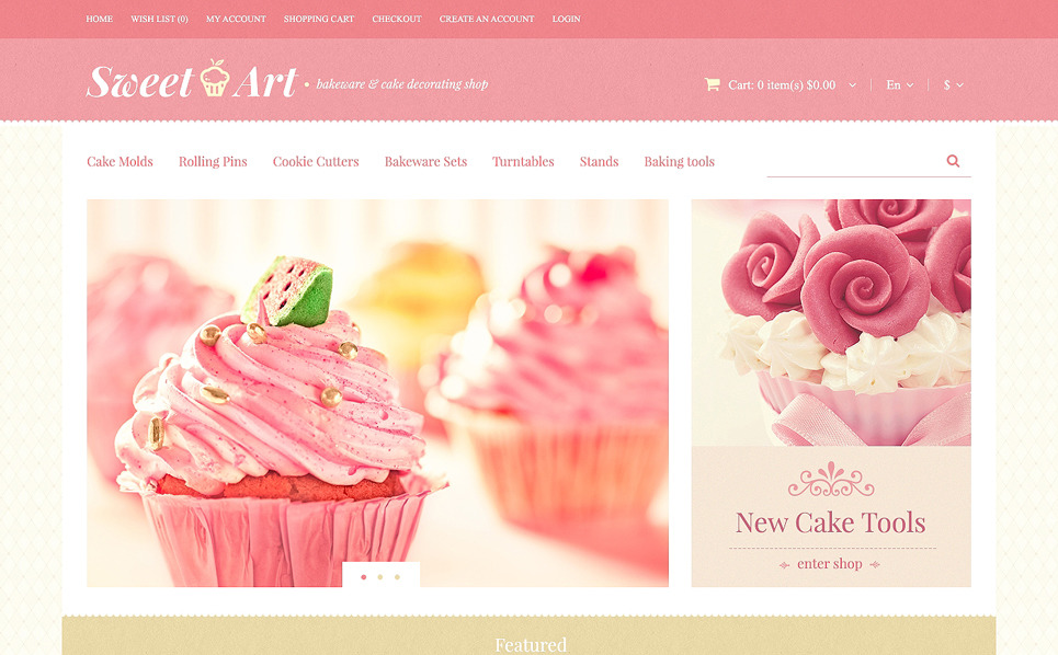 Bakeware Store OpenCart Template 48510