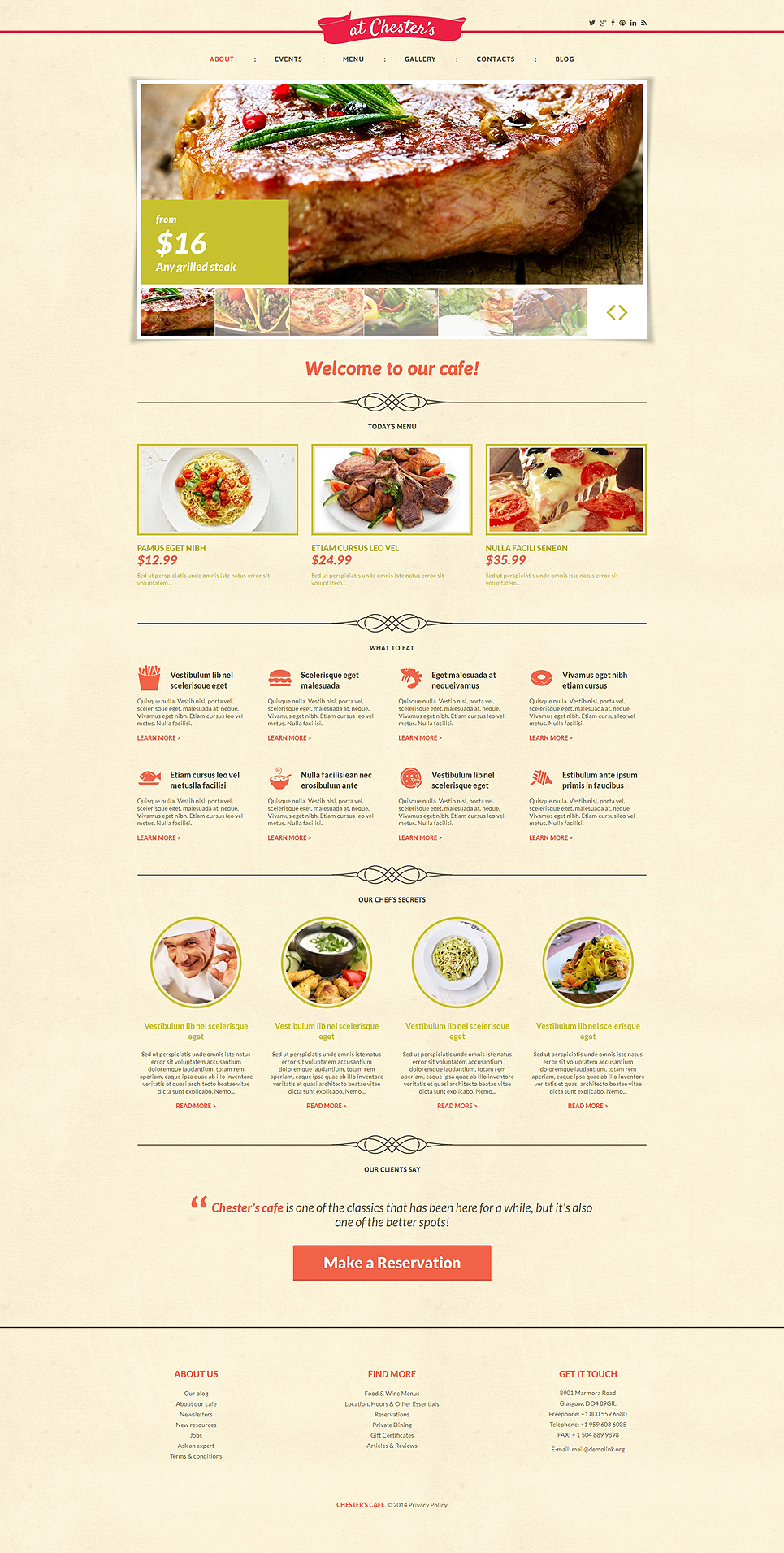 Cafe Responsive WordPress Theme New Screenshots BIG
