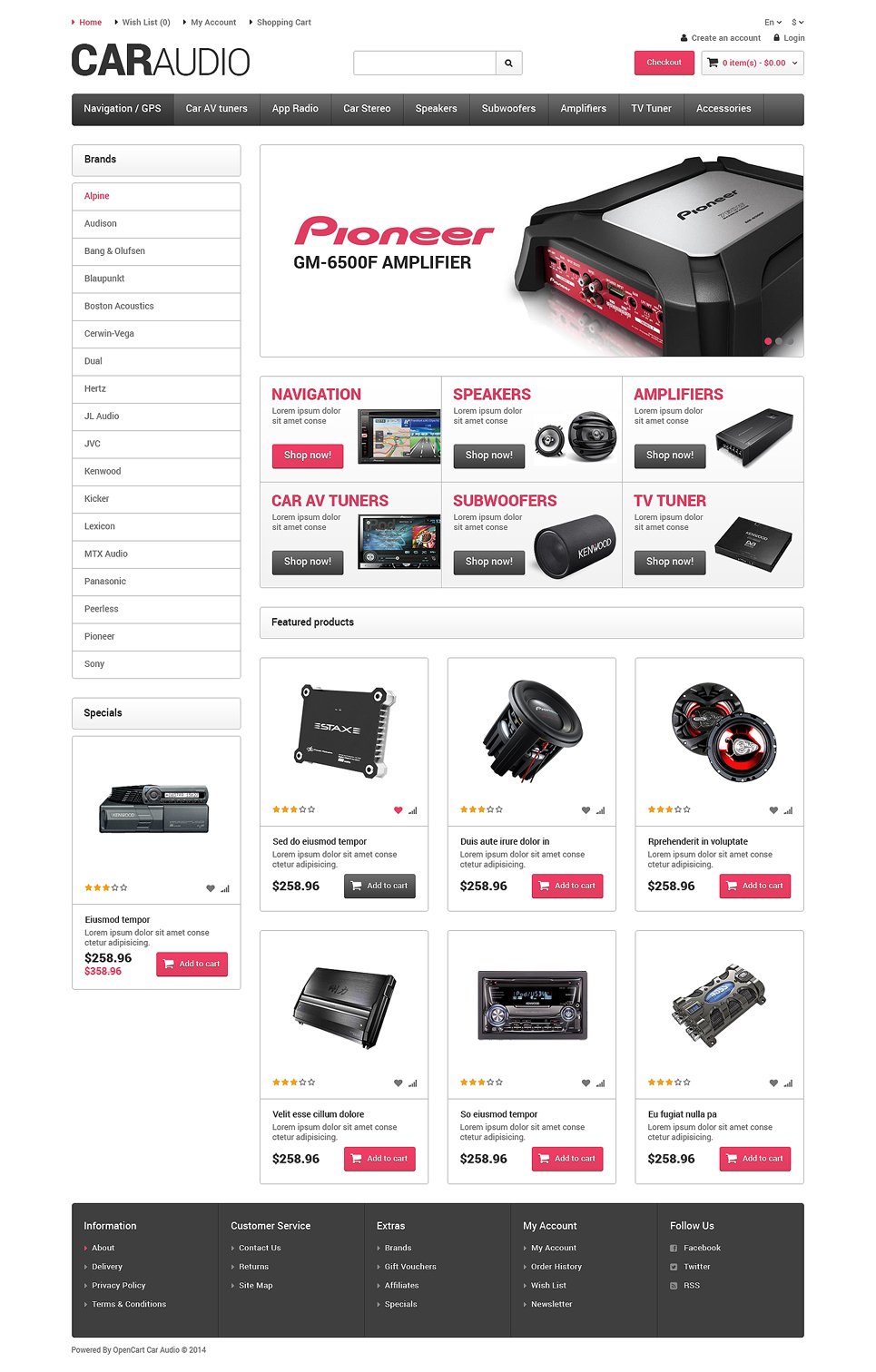 Car Audio Responsive OpenCart Template New Screenshots BIG