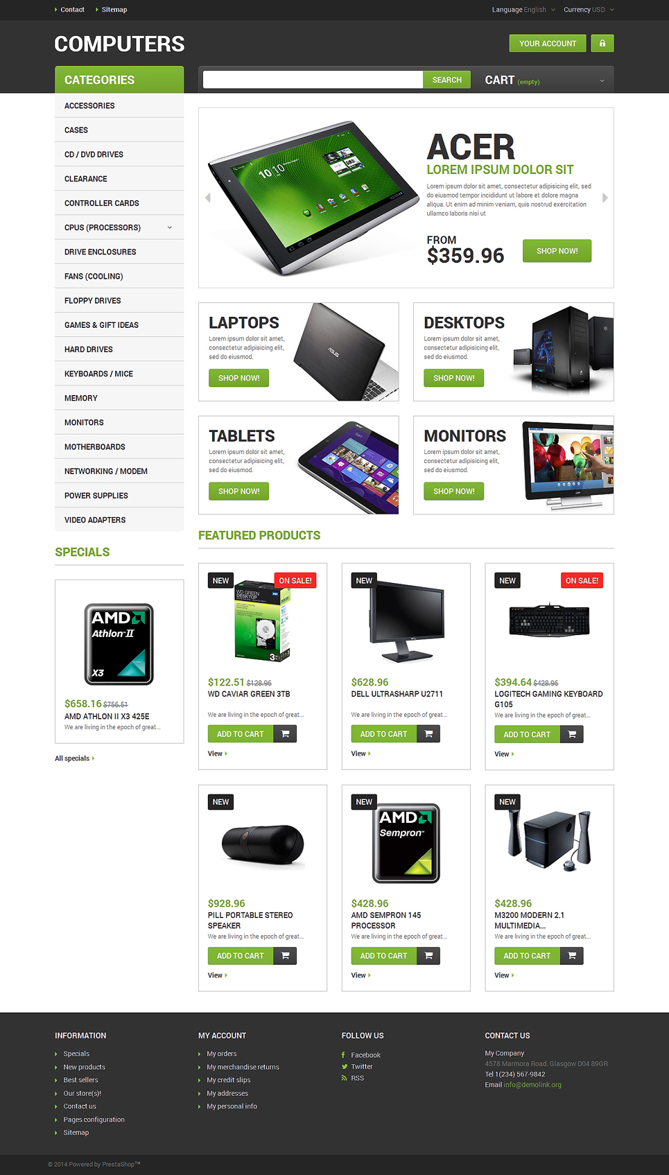 Computer Hardware PrestaShop Theme New Screenshots BIG