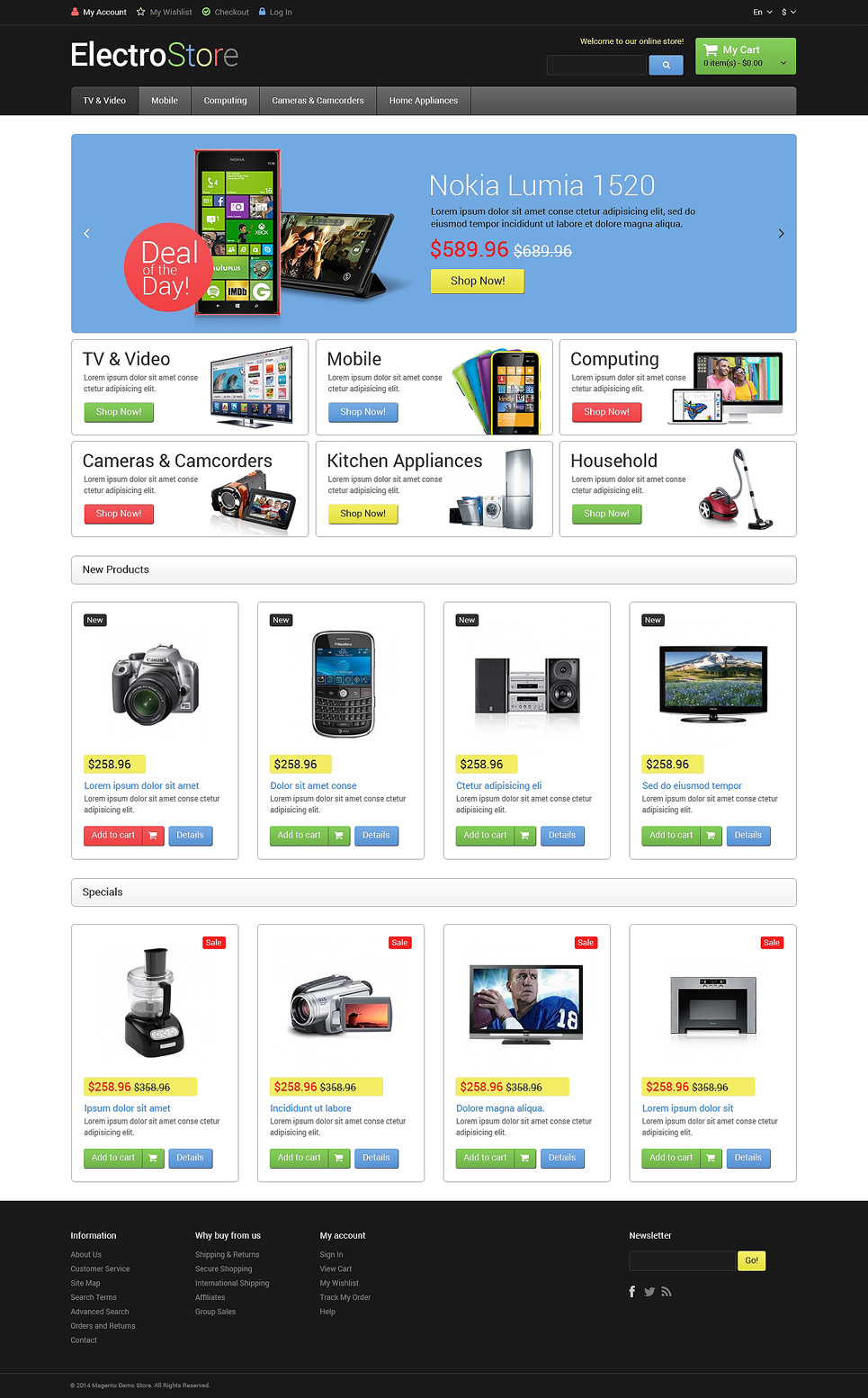 Electro Goods Magento Theme New Screenshots BIG