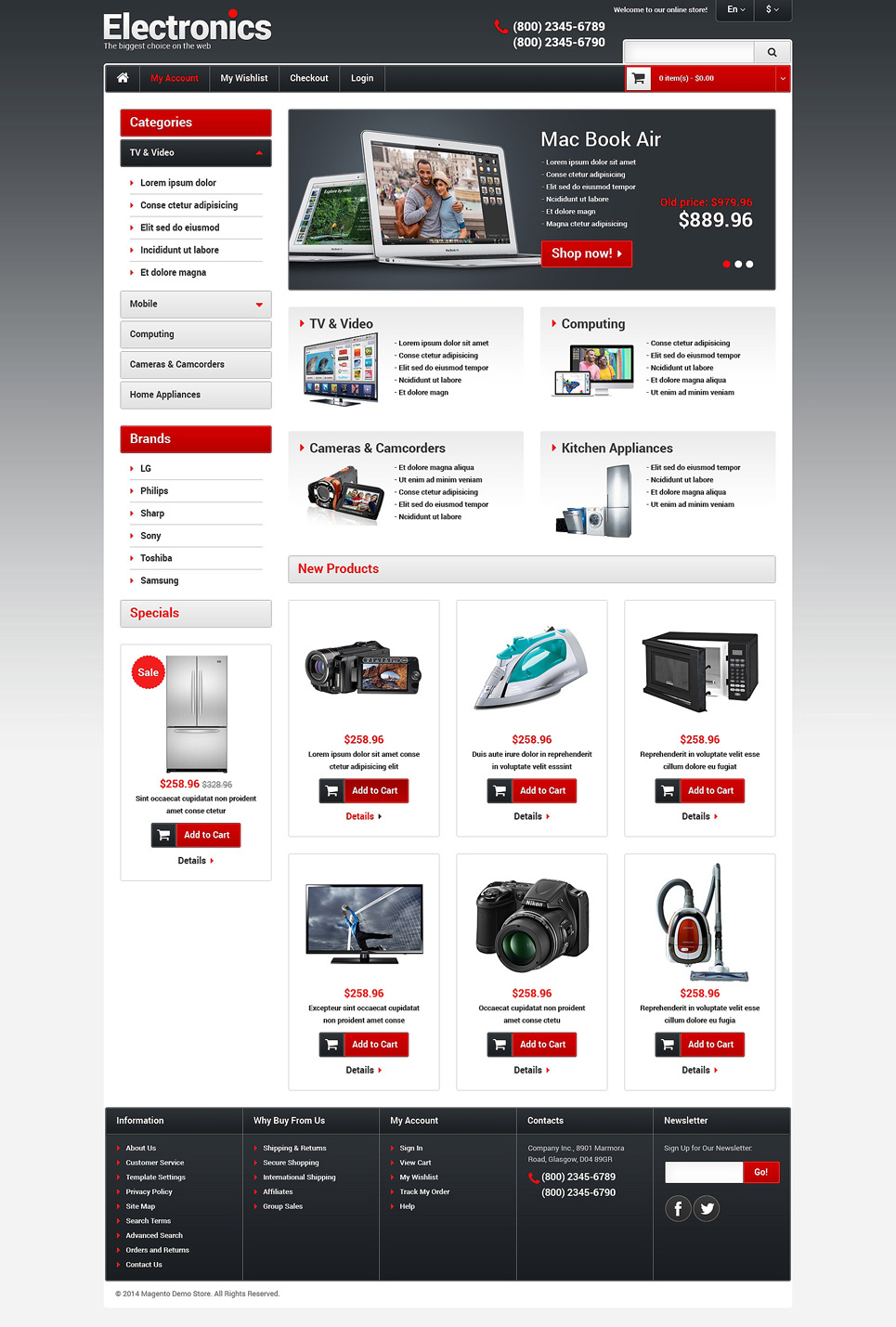 Electronics Store Responsive Magento Theme New Screenshots BIG