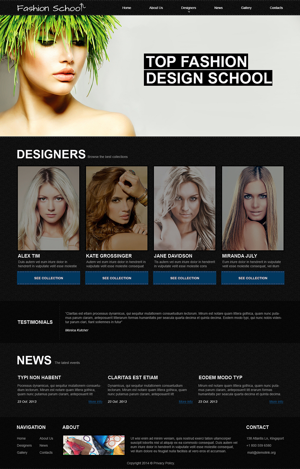 Fashion Design School Joomla Template New Screenshots BIG