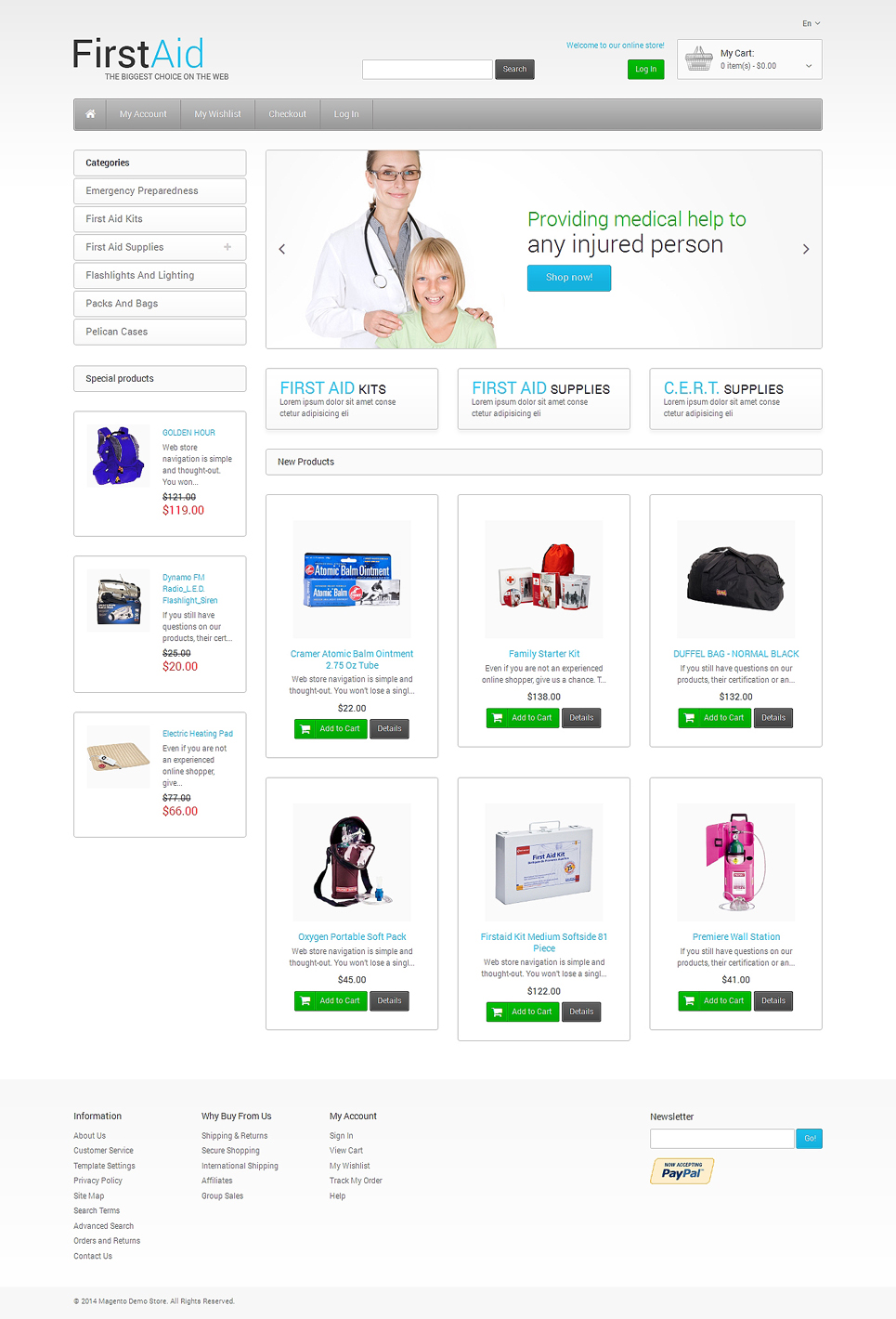 First Aid Store Magento Theme New Screenshots BIG