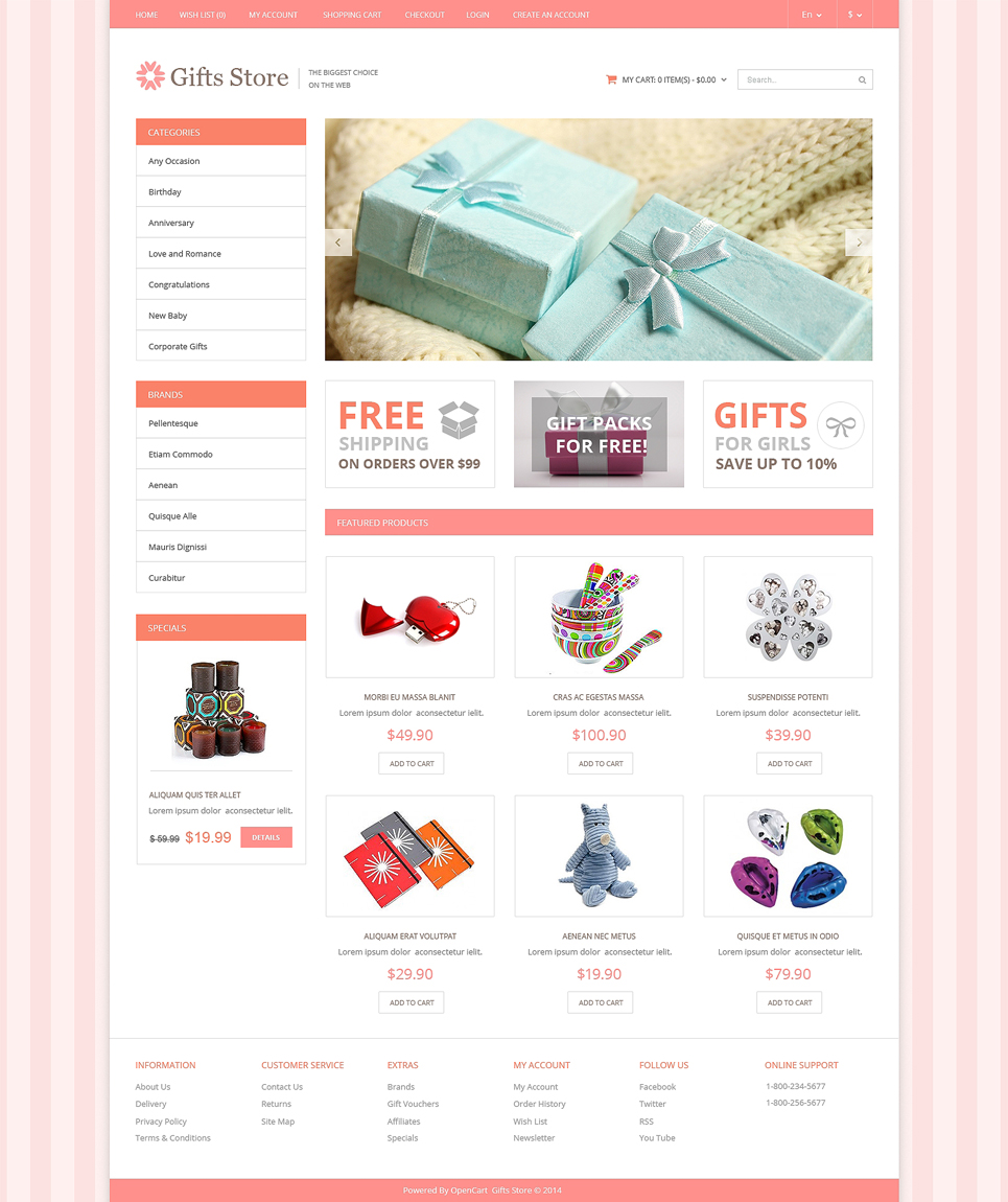 Gifts Store Responsive OpenCart Template New Screenshots BIG