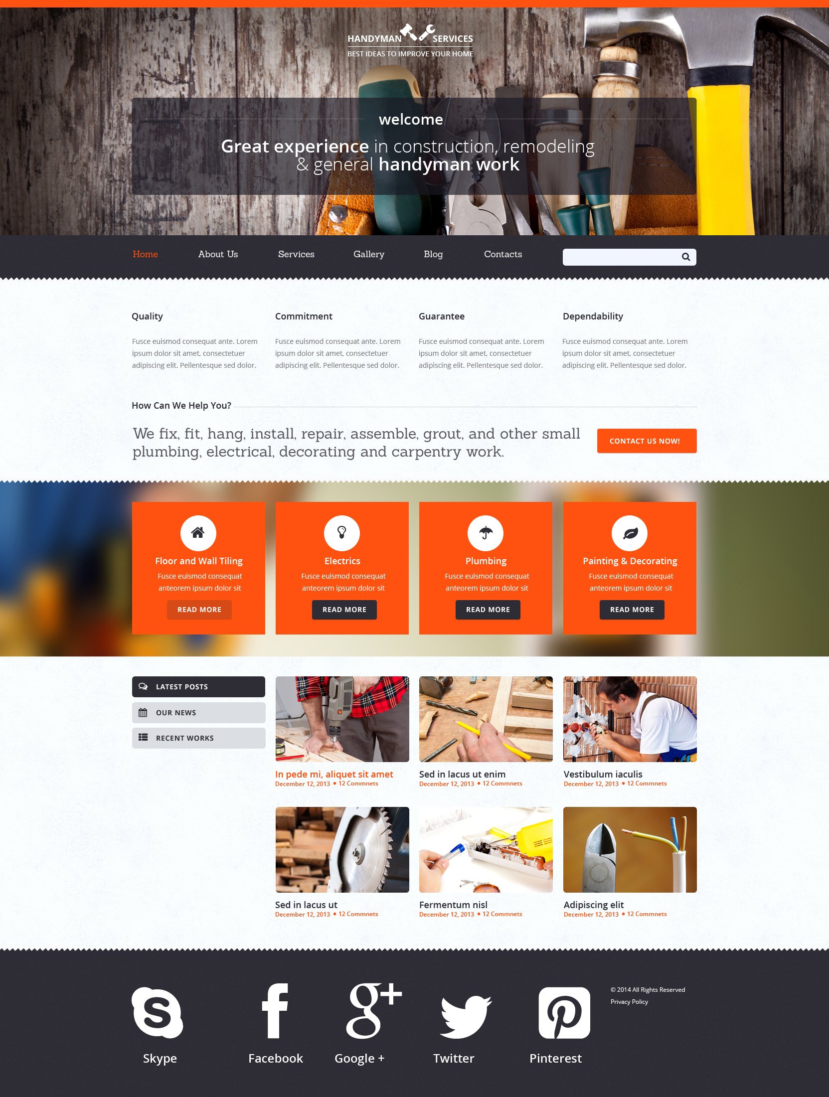 electrical website template