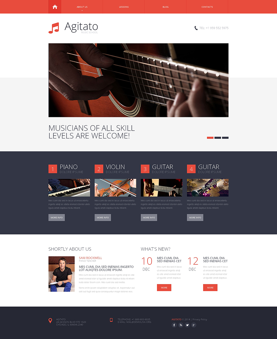 Music School Responsive Website Template New Screenshots BIG