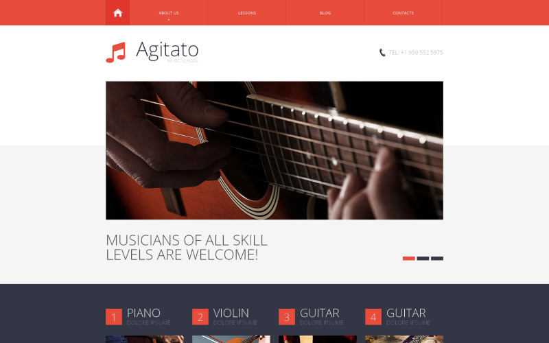 Music School Responsive Website Template