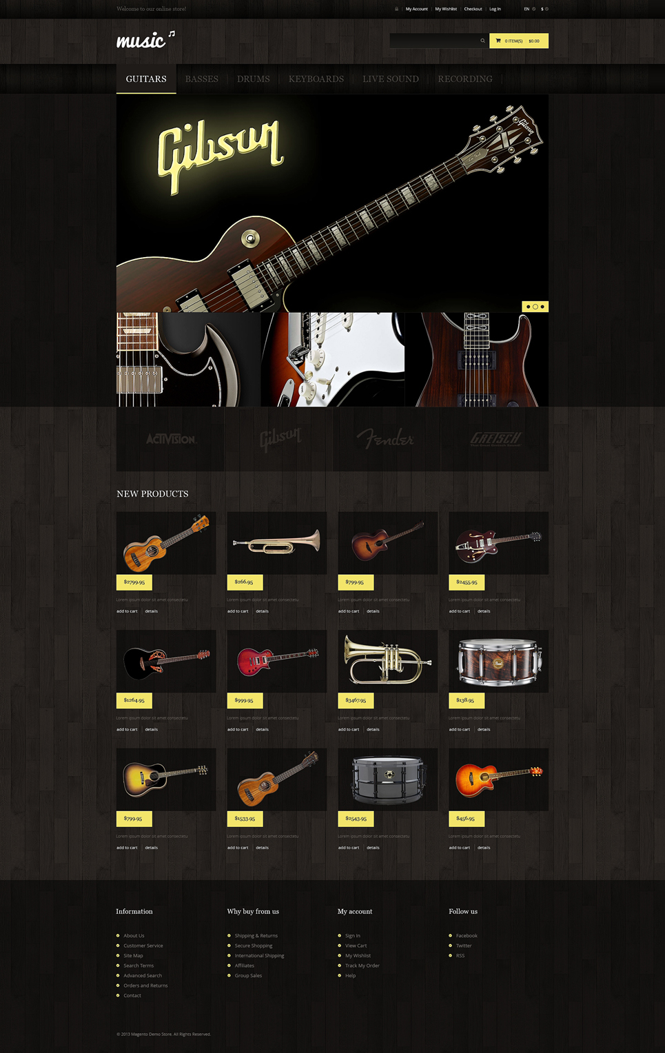 Music Store Magento Theme New Screenshots BIG