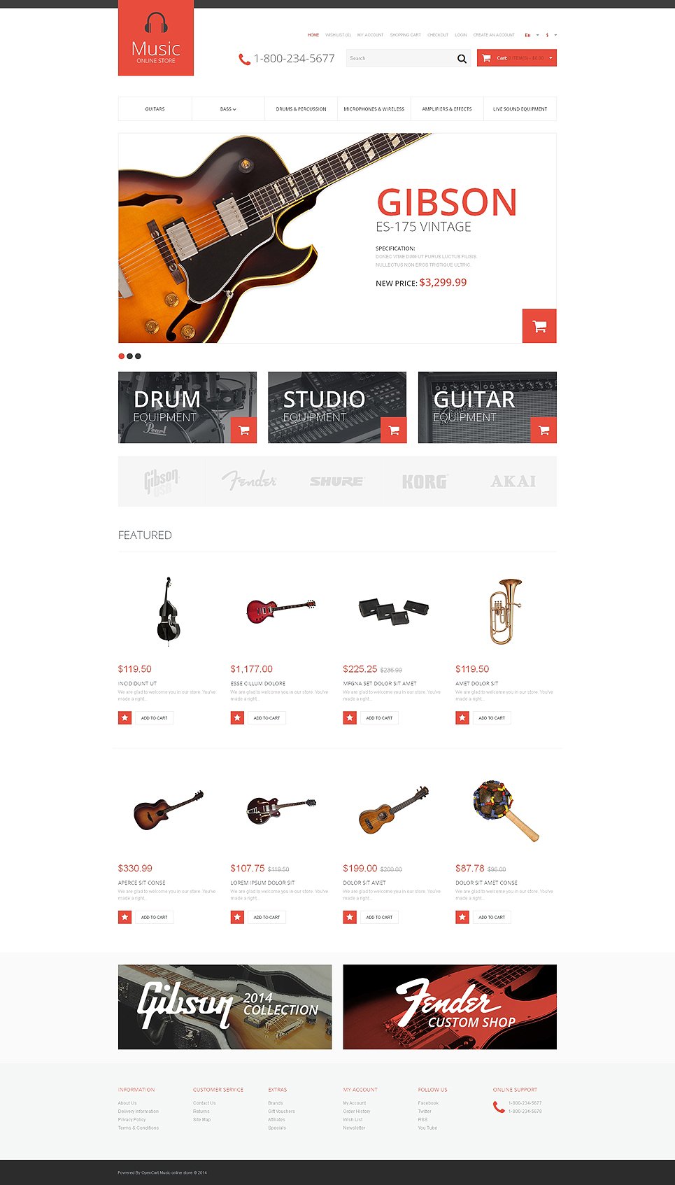 Music Store Responsive OpenCart Template New Screenshots BIG