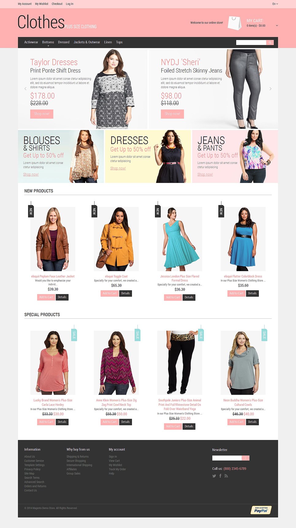 Plus Size Clothing Magento Theme New Screenshots BIG