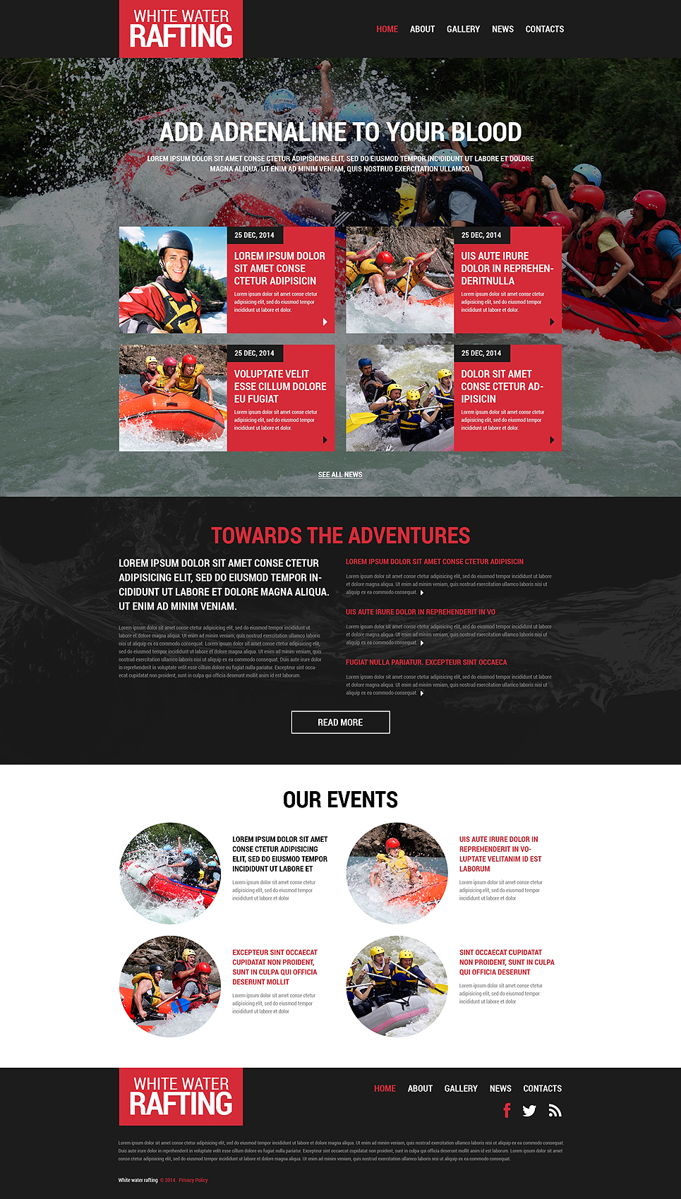 Rafting Responsive Website Template New Screenshots BIG