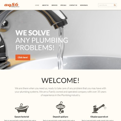 Responsywny szablon Joomla #48518 na temat: instalacje wodociągowe