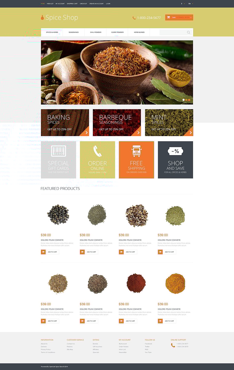 Spice Shop Responsive OpenCart Template New Screenshots BIG