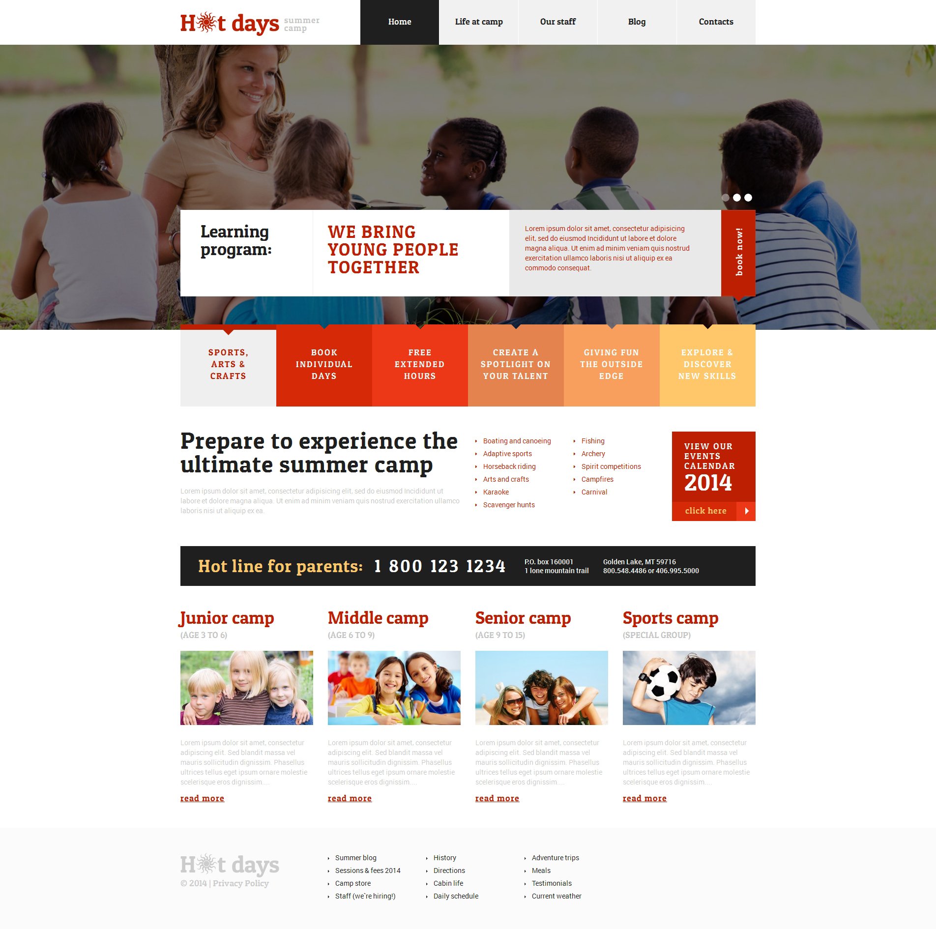 Tema De WordPress "Summer Camp Responsive WordPress Theme" #48548