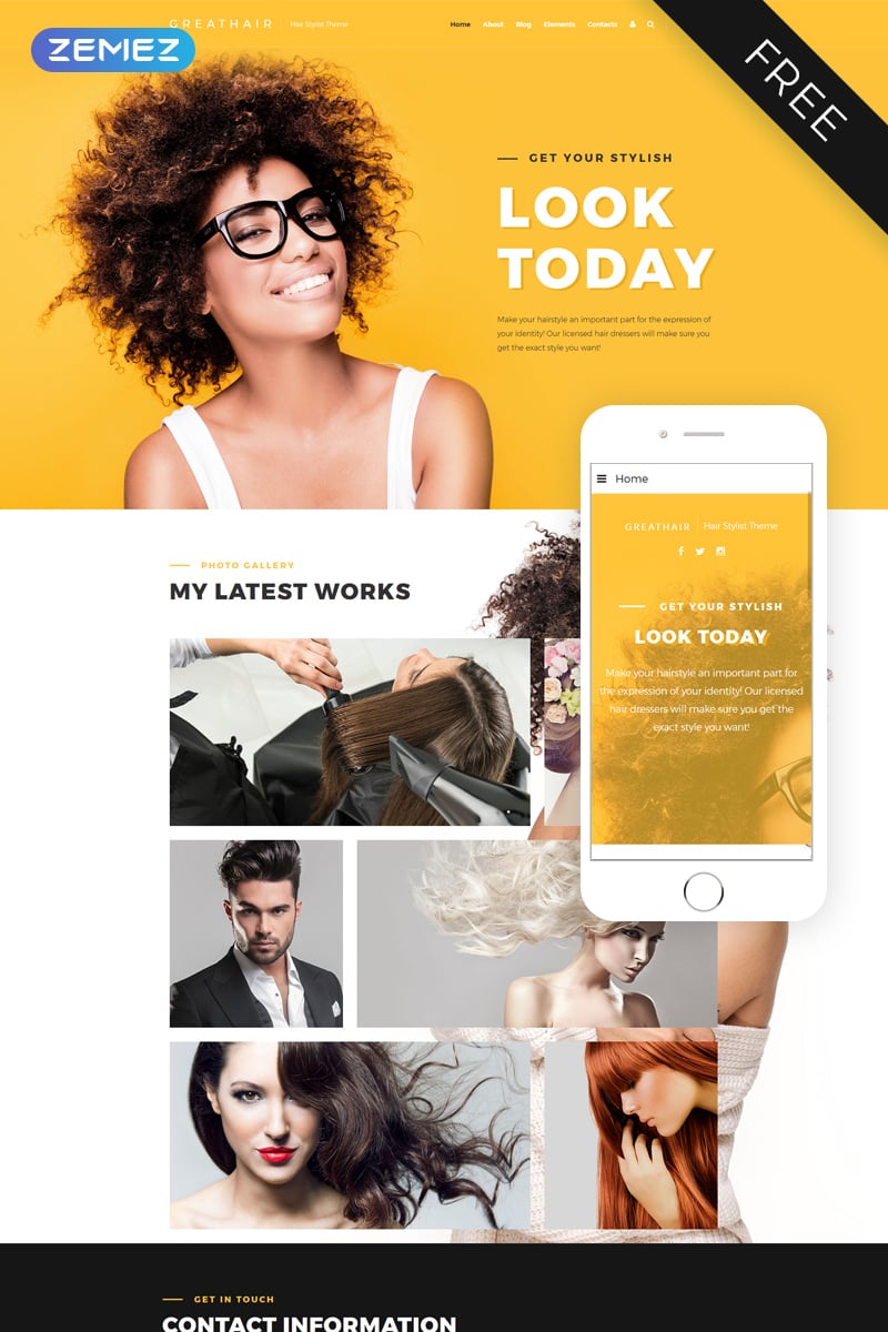 Tema Joomla Responsive #48519 "Great Hair - Hair Salon Stylish" - screenshot
