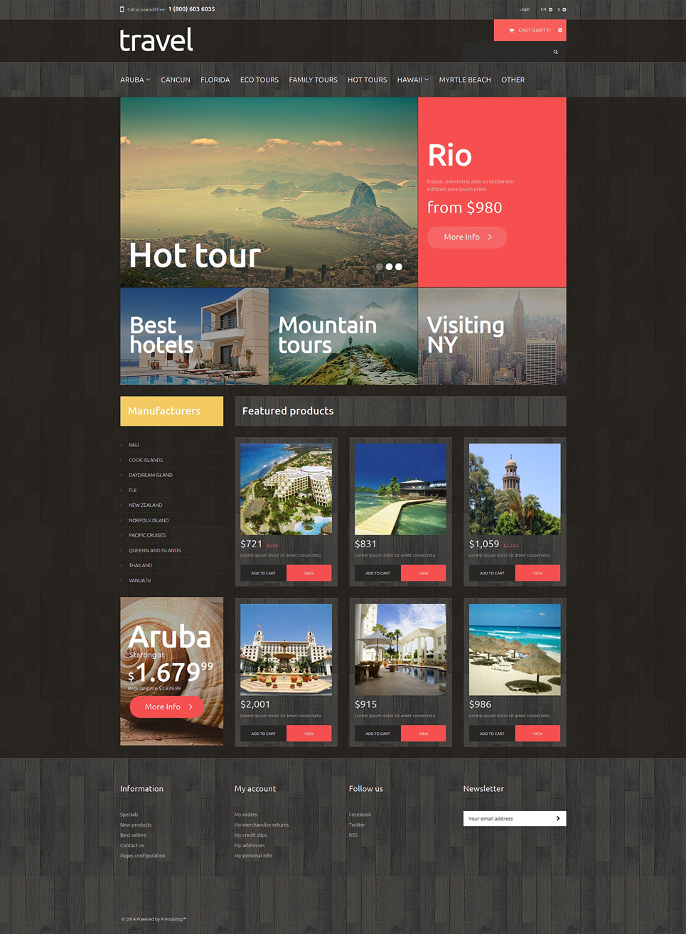 Traveling PrestaShop Theme New Screenshots BIG