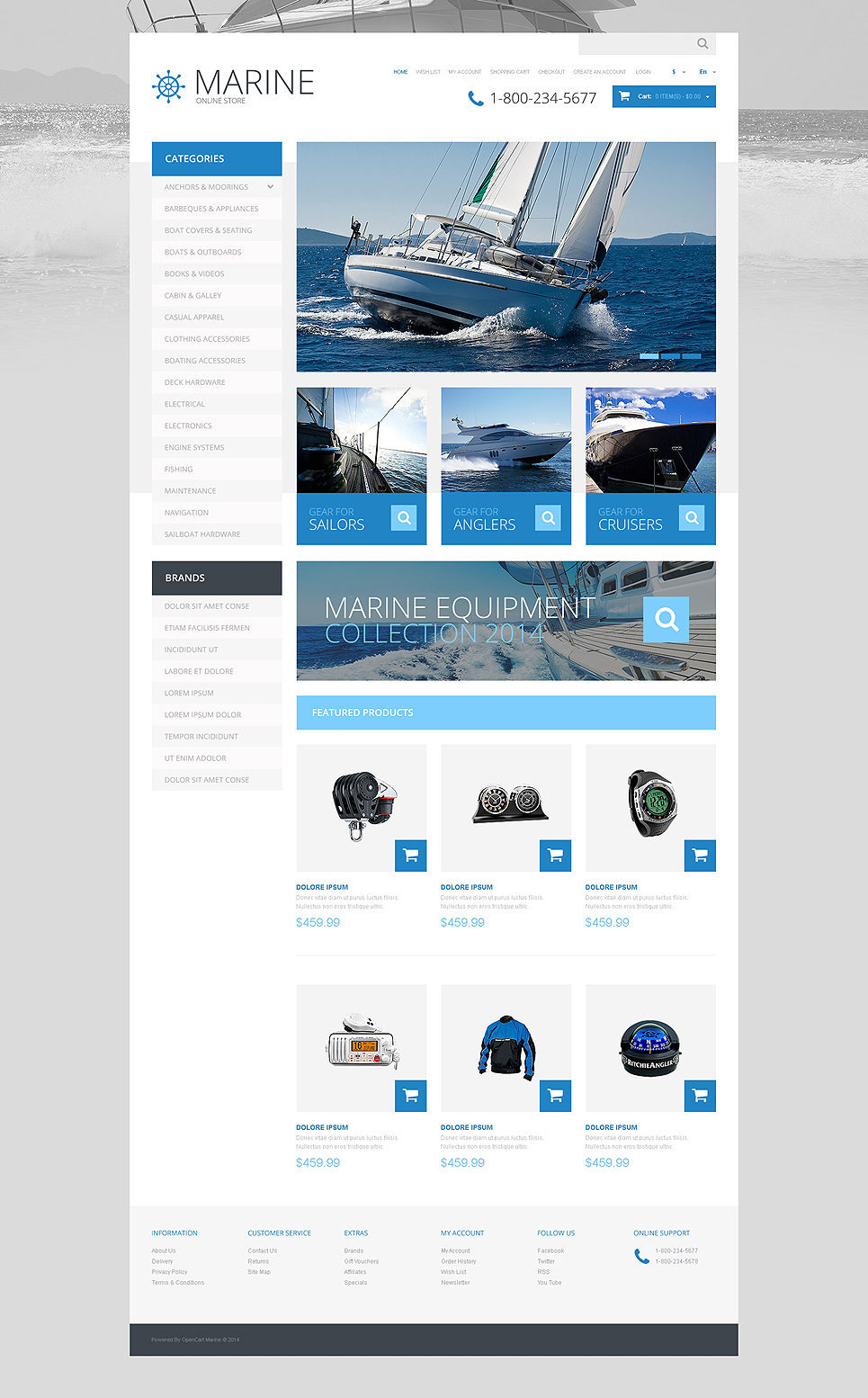 Yachting Responsive OpenCart Template New Screenshots BIG