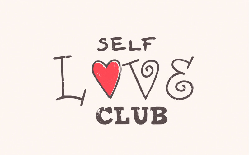 Self Love Club PNG, Valentines Day png, Self Love png, Valentines png, Retro Valentines png, Heart Illustration