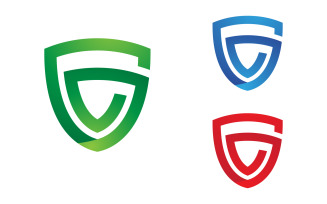 G Letter with shield security vector illustration design template v.3