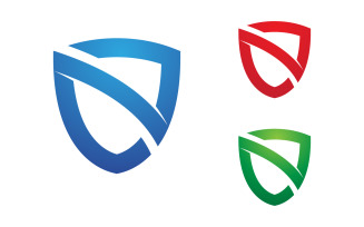 N Letter with shield security vector illustration design template