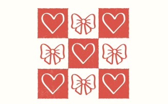 Retro Checkered Valentine's Day PNG, Coquette Valentine Heart Png, Pink Valentine Png, Love Png,