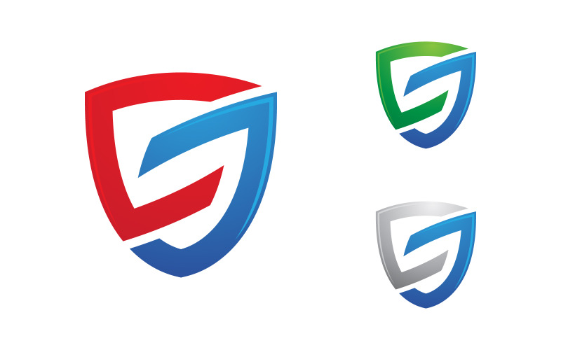 S Letter with shield security vector illustration design template v.1 Logo Template