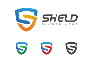S Letter with shield security vector illustration design template v.2
