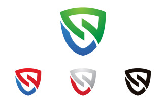 S Letter with shield security vector illustration design template v.3