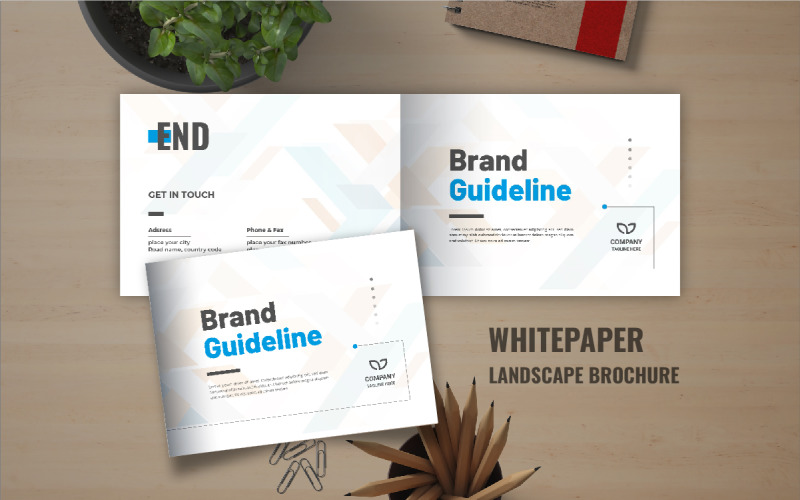 Brand style guideline brochure, logo guideline or landscape brand manual brochure template layout Corporate Identity