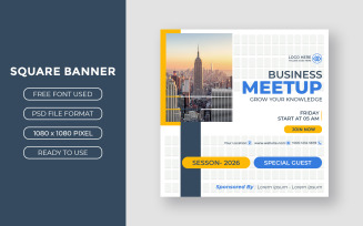 Business Meetup Social Media Square Post Design