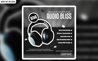 Creative Headset Social Media Promotional PSD Banner Template