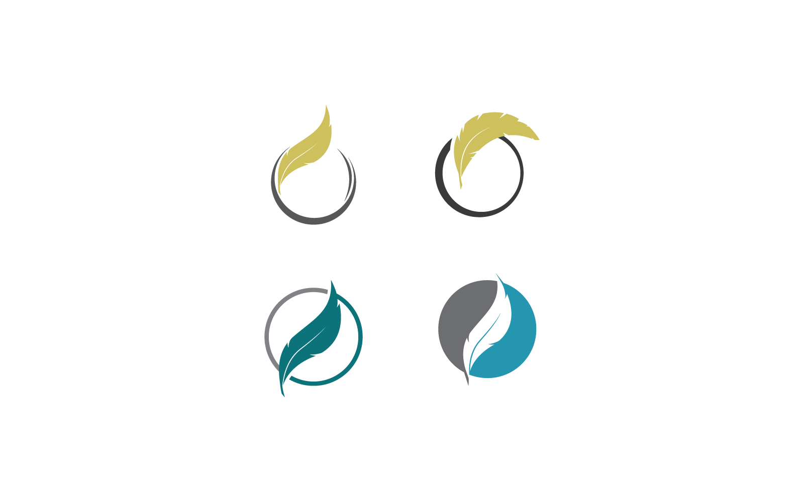 Feather logo vector design template
