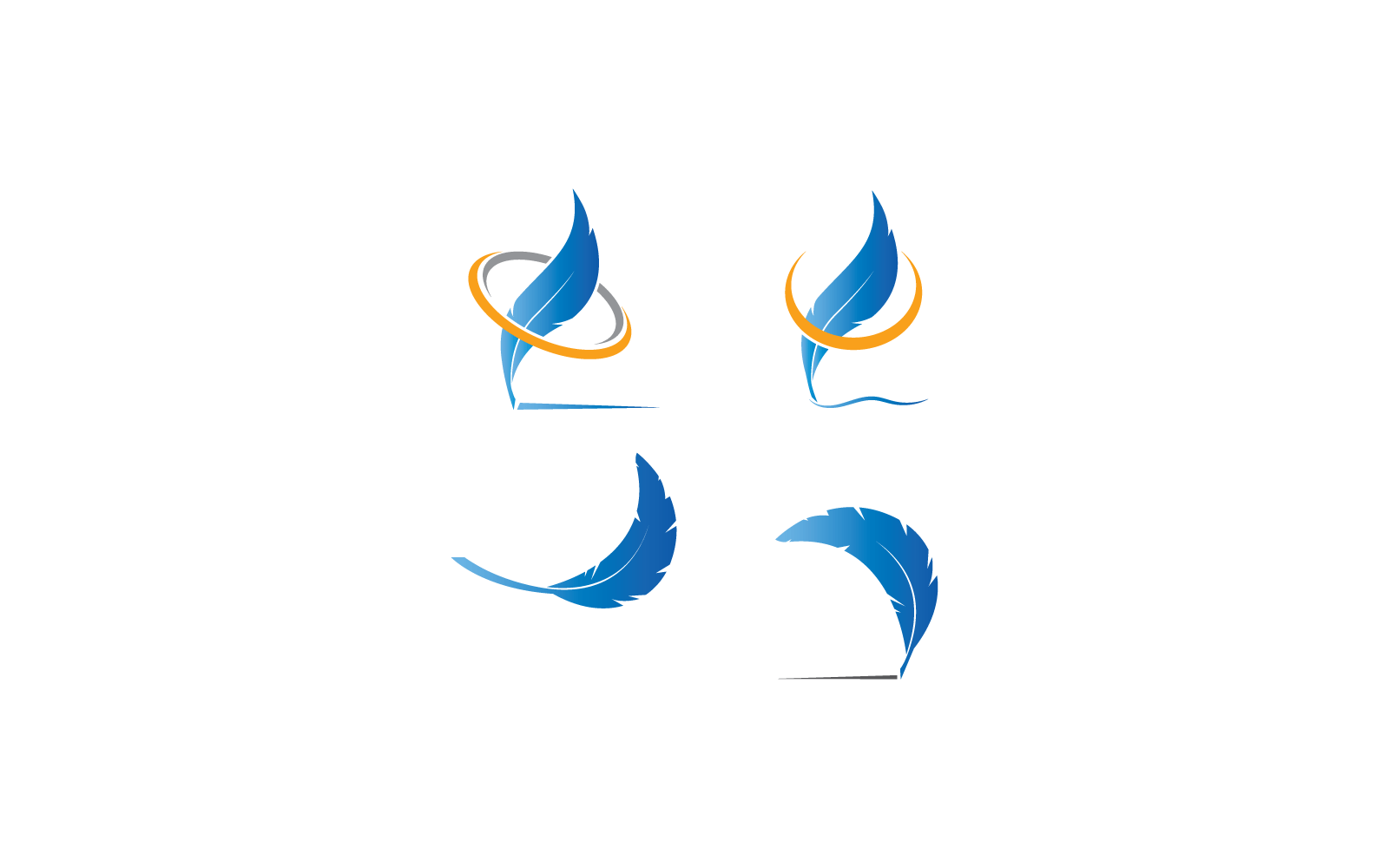 Feather logo vector icon template