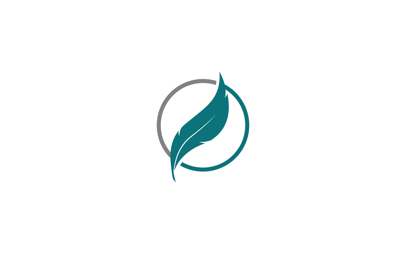 Feather logo vector template flat design