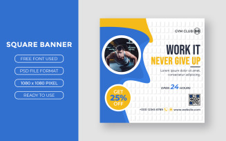 Gym Center Social Media Post Banner
