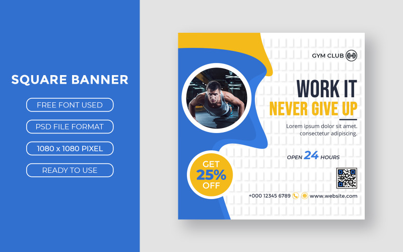 Gym Center Social Media Post Banner