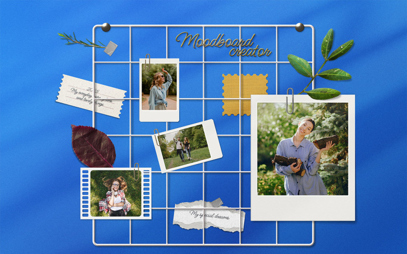 Moodboard Creator with Wall Grid Illustration