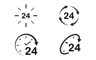 Speed faster delivery 24 Hour icon vector illustration design template v.1