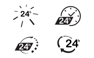 Speed faster delivery 24 Hour icon vector illustration design template v.2