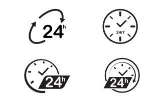 Speed faster delivery 24 Hour icon vector illustration design template v.5