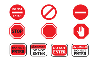 Traffic sign stop Vector icon illustration design template