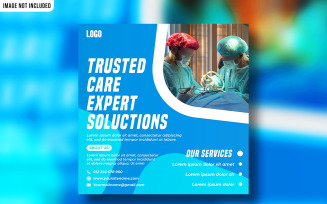 Trusted care Medical Social Media Promotional Vector Template