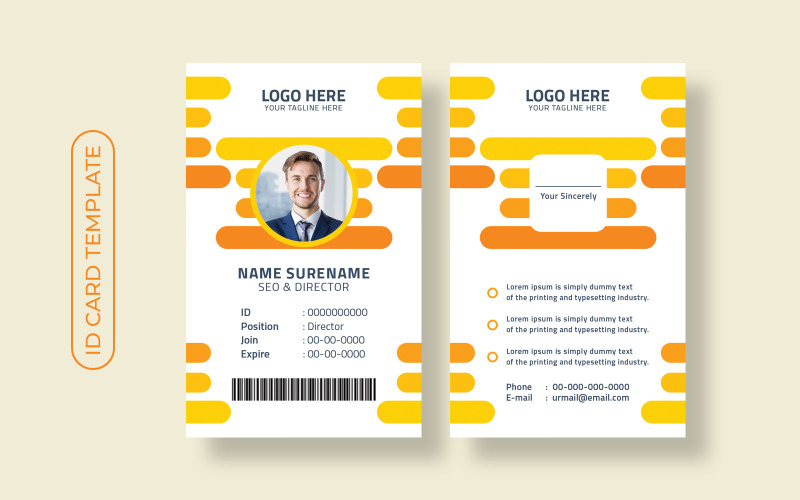 Unique Company ID Card Template Corporate Identity