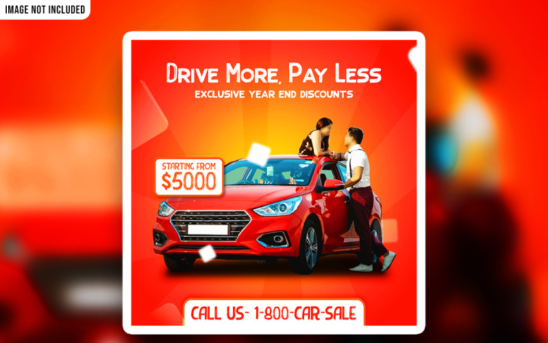 Creative Car rent Social Media Promotional PSD Banner Template