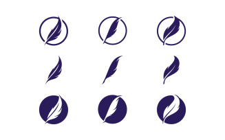 Feather logo icon design vector symbol 16