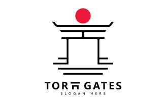 Japanese Torii gate illustration, simple Torii gate sign logo design vector 4