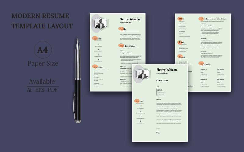 Ligth White Color Resume Template